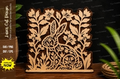 Forest Rabbit Nature Scene Decorative Laser Cut SVG File Product Image 1