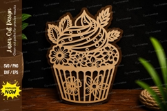 Floral Cupcake Bakery Kitchen Decor Laser Cut SVG File Product Image 1