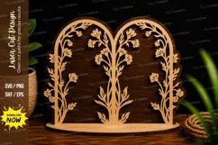 Double Floral Arch Garden Frame Laser Cut SVG File double Product Image 1