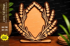 Lavender Floral Frame Decorative Stand Laser Cut SVG File Product Image 1