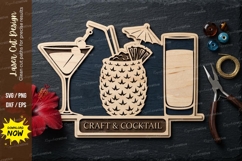 Cocktail Drinks SVG Laser Cut Design | Bar Decor Beverage Product Image 1