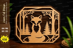 Geometric Fox Forest Scene Laser Cut SVG File fox laser cut Product Image 1