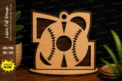 Baseball Monogram Sports Ornament Laser Cut SVG File basebal Product Image 1