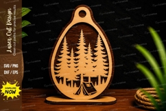Forest Camping Landscape Ornament Laser Cut SVG File forest Product Image 1