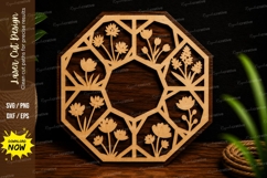 Geometric Floral Mandala Frame Laser Cut SVG File geometric Product Image 1