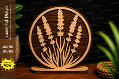 Lavender Botanical Round Stand Laser Cut SVG File lavender Product Image 1