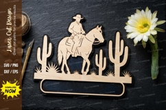 Cowboy Desert Scene SVG Laser Cut Design | Western Horse svg Product Image 1