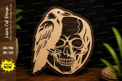 Raven Skull Mask Gothic Halloween Laser Cut SVG File raven Product Image 1