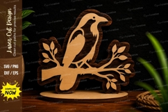 Bird On Branch Nature Stand Decor Laser Cut SVG File bird Product Image 1