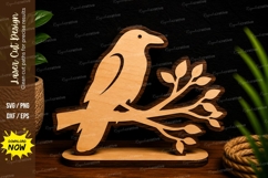 Cute Bird On Branch Ornament Laser Cut SVG File cute bird Product Image 1