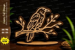Raven Perched On Branch Nature Decor Laser Cut SVG File Product Image 1