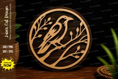 Decorative Bird Branch Circle Laser Cut SVG File decorative Product Image 1
