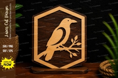 Hexagon Frame Bird Branch Laser Cut SVG File hexagon bird Product Image 1