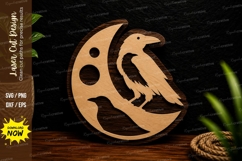 Bird Sitting On Crescent Moon Laser Cut SVG File bird Product Image 1