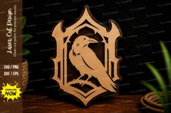 Gothic Bird Frame Wall Decor Laser Cut SVG File gothic bird Product Image 1