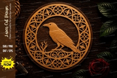 Mandala Bird Circle Ornament Laser Cut SVG File mandala bird Product Image 1
