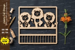 Lion Family Frame laser Cut svg file Product Image 1