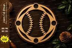 Baseball Monogram Frame Decor Laser Cut SVG File baseball Product Image 1
