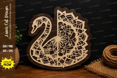 Mandala Swan Floral Decor Laser Cut SVG File mandala swan sv Product Image 1
