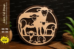 Farm Animal Circle Scene Laser Cut SVG File farm animal svg, Product Image 1