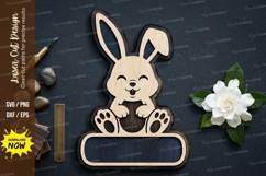 Cute Bunny Name Sign SVG Laser Cut Design |Rabbit Decorative Product Image 1