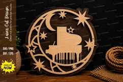 Celestial Piano Star Frame Laser Cut SVG File celestial pian Product Image 1