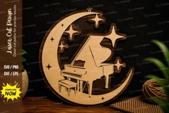 Celestial Piano Moon Stars Laser Cut SVG File celestial Product Image 1