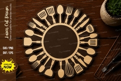 Kitchen Utensil Mandala Frame Laser Cut SVG File kitchen Product Image 1