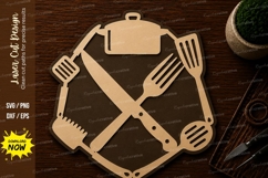 Crossed Spatula Kitchen Sign Laser Cut SVG File crossed Product Image 1