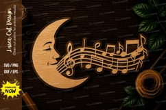 Moon Music Notes Melody Laser Cut SVG File moon music notes Product Image 1