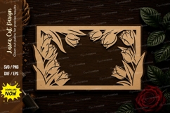 Floral Rectangle Sign Frame Laser Cut SVG File floral frame Product Image 1