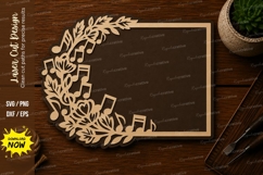 Music Notes Floral Frame Laser Cut SVG File music notes fram Product Image 1