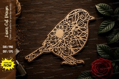 Mandala Songbird Wildlife Laser Cut SVG File mandala bird sv Product Image 1