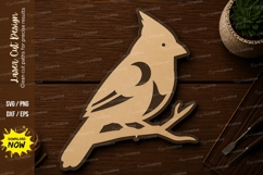 Cardinal Bird Branch Decor Laser Cut SVG File cardinal bird Product Image 1