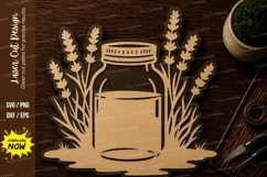Rustic Mason Jar Lavender Laser Cut SVG File mason jar svg, Product Image 1