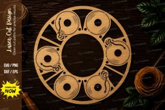 Coffee Cup Circle Frame Laser Cut SVG File coffee cup svg Product Image 1