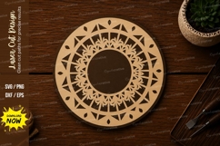 Geometric Round Mandala Frame Laser Cut SVG File mandala Product Image 1