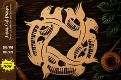 Koi Fish Circle Mandala Laser Cut SVG File koi fish svg, koi Product Image 1