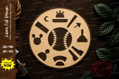 Baseball Sports Icons Round Laser Cut SVG File baseball svg Product Image 1