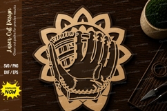 Baseball Glove Mandala Laser Cut SVG File baseball glove svg Product Image 1