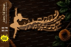 Ballerina Music Notes Laser Cut SVG File ballerina svg, ball Product Image 1