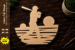 Baseball Player Silhouette Laser Cut SVG File baseball Product Image 1