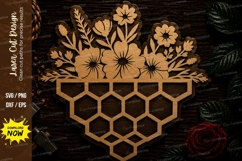 Honeycomb Floral Basket Laser Cut SVG File honeycomb floral Product Image 1