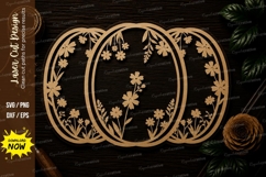 Simple Floral Name Plate Laser Cut SVG File floral name plat Product Image 1