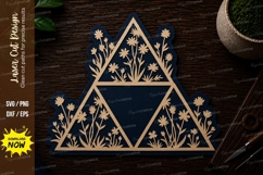 Geometric Floral Triangle Frame Laser Cut SVG File triangle Product Image 1
