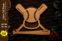 Crossed Baseball Bats Emblem Laser Cut SVG File crossed Product Image 1