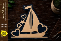Sailboat Heart Love Laser Cut SVG File sailboat heart svg Product Image 1