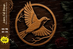 Flying Dove Bird Circle Laser Cut SVG File dove bird svg Product Image 1