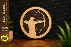 Archer Bow Hunter Silhouette Laser Cut SVG File archer svg Product Image 1