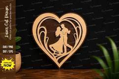 Romantic Couple Heart Frame Laser Cut SVG File couple heart Product Image 1